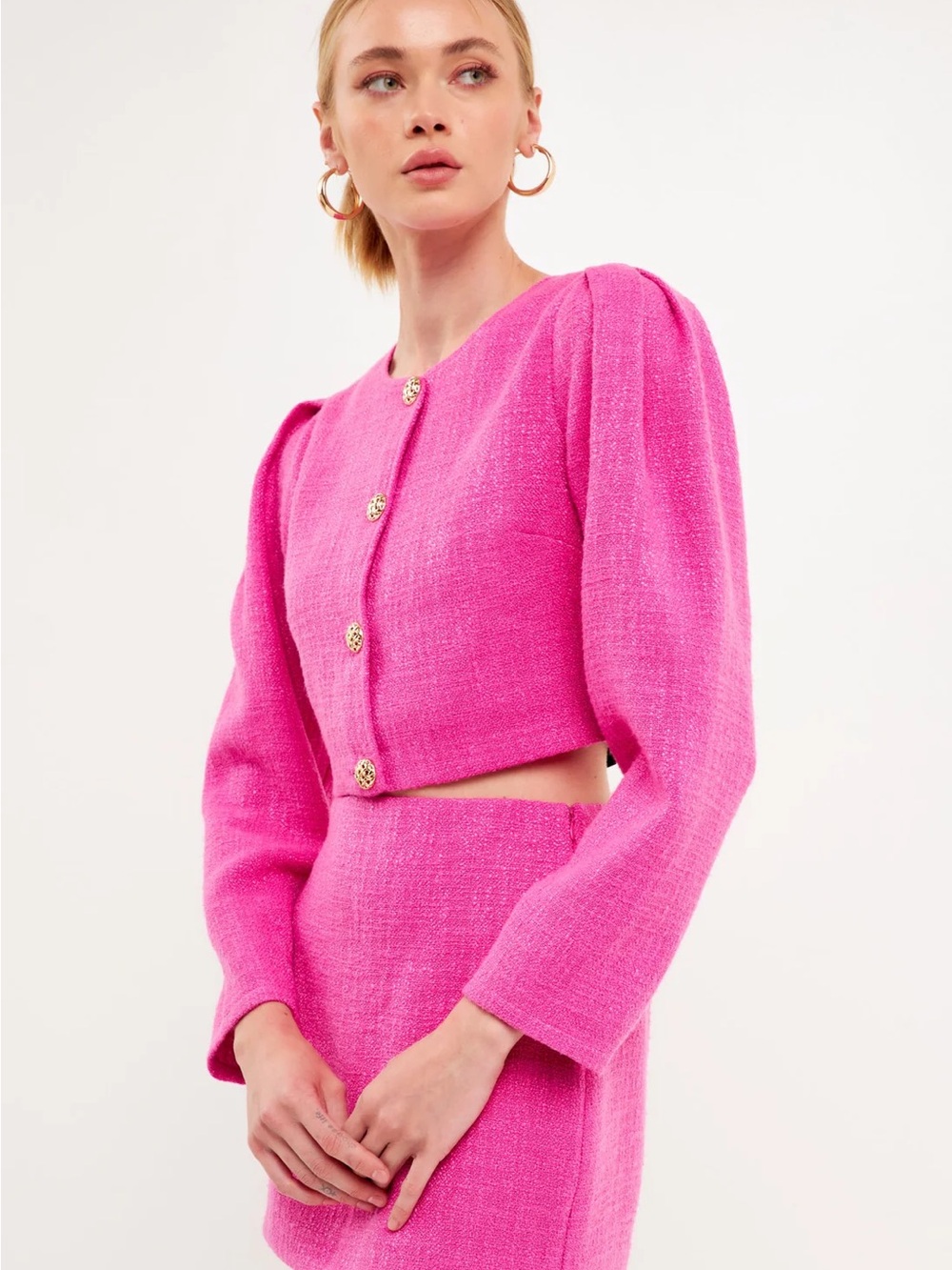 NWOT Endless Rose Cropped Tweed Jacket with matching skirt